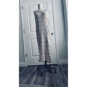 Vintage Newport News Dress M Crochet 90's Beach Scallop Boho Fairy Whimsy‎